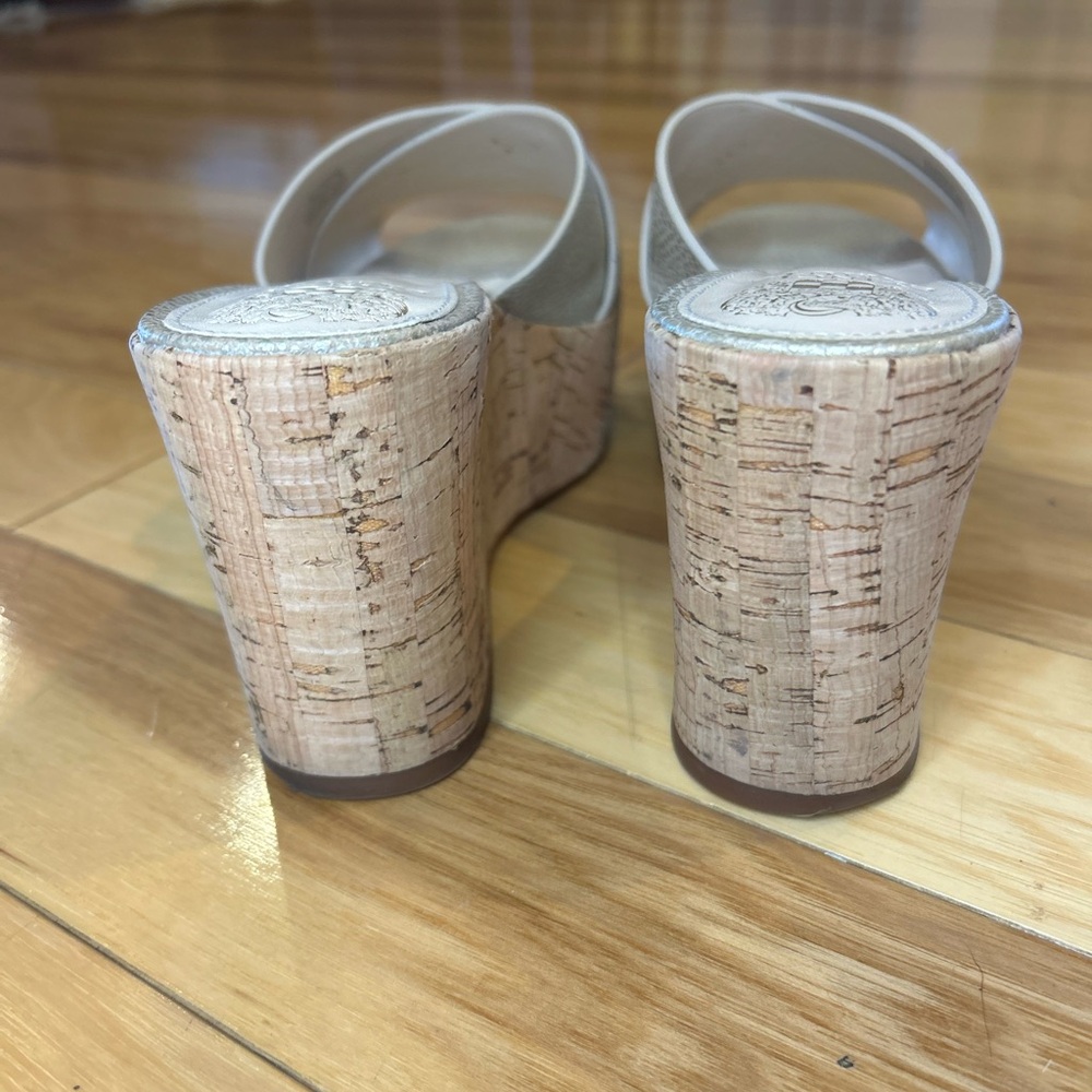 Vince Camuto Kessina Women's Leather Cork Wedge Sandals - Picture 8 of 14